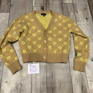Witty Fox heart pattern short cardigan size M